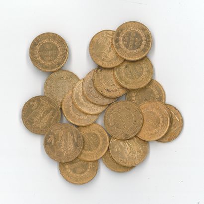 20 monnaies or : 20 FF Génie 1875 A
