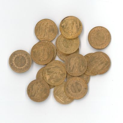 20 monnaies or : 20 FF Génie 1876 A