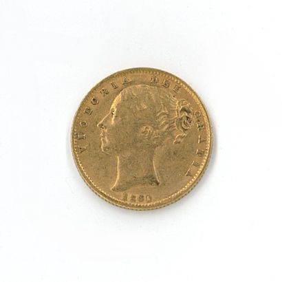 1 monnaie en or : Souverain Victoria Jeune...