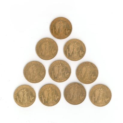 10 monnaies or : 20 FF Génie 1876 A