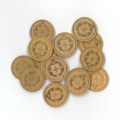 15 monnaies or : 20 FS Confederatio Helvetica...