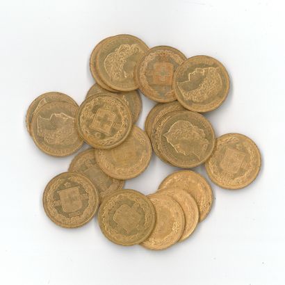 20 monnaies or : 20 FS Confederatio Helvetica...