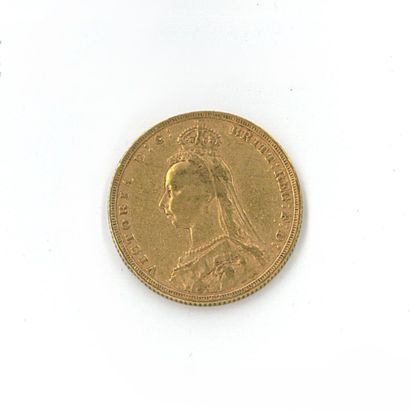 1 monnaie en or : Souverain Victoria Jeune...