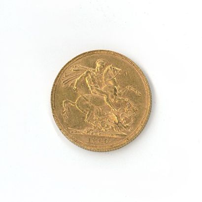 1 monnaie en or : Souverain Victoria Jeune...