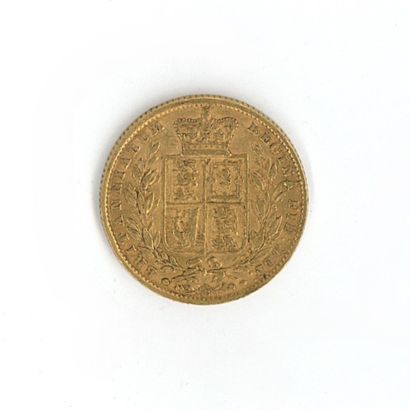 1 monnaie en or : Souverain Victoria Jeune...