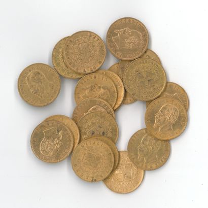 20 monnaies or : 20 Lires Victor Emmanuel...
