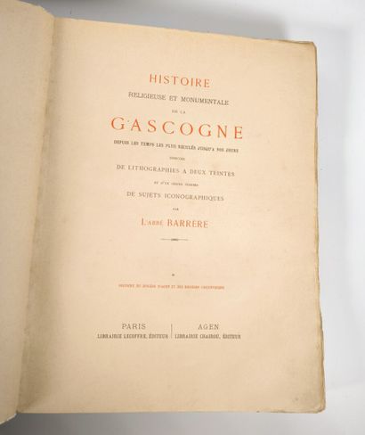 Gascogne - BARRÈRE (Abbé). Histoire religieuse...