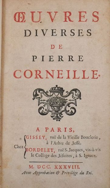 CORNEILLE (Pierre). OEuvres diverses. Paris,...