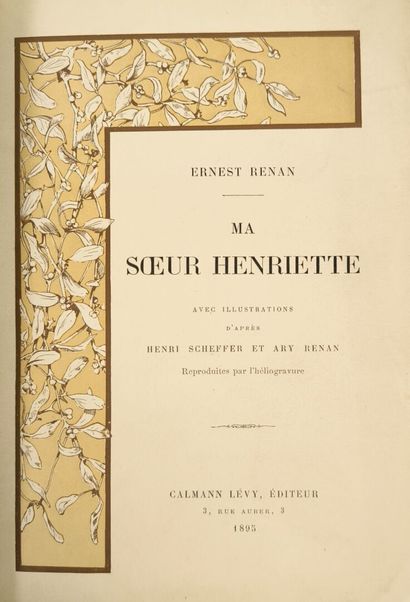 RENAN (Ernest). My sister Henriette. With...