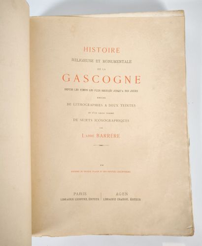 Gascogne - BARRÈRE (Abbé). Histoire religieuse...