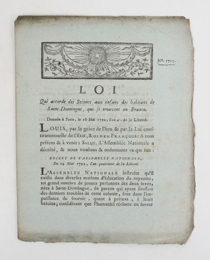 SAINT-DOMINGUE. Law granting relief to the...