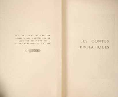 BALZAC. Les contes drolatiques ; Paris, Librairie...