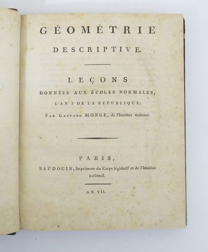MONGE (Gaspard). Descriptive geometry. Leçons...