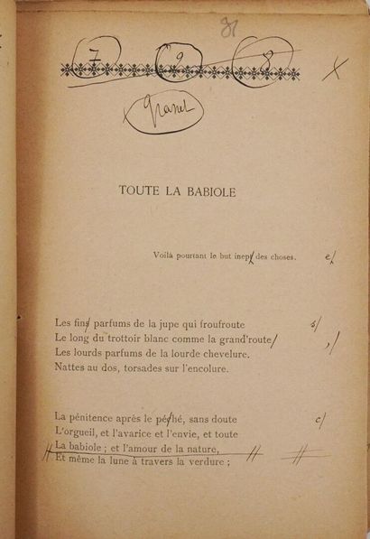 MORÉAS (Jean). Les Cantilènes (1883-1886)....