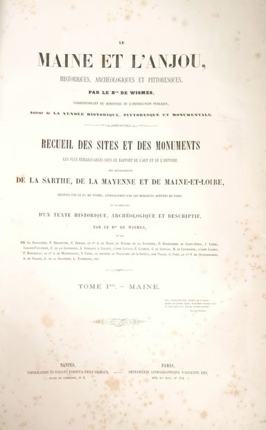 WISMES (Baron de). Le Maine et l'Anjou historiques,...