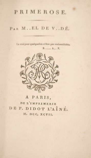 [MOREL DE VINDÉ (Charles-Gilbert)]. Primerose....