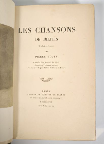 LOUYS (Pierre). Les Chansons de Bilitis....