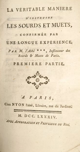 [L'ÉPÉE (Charles-Michel de)]. La Véritable...