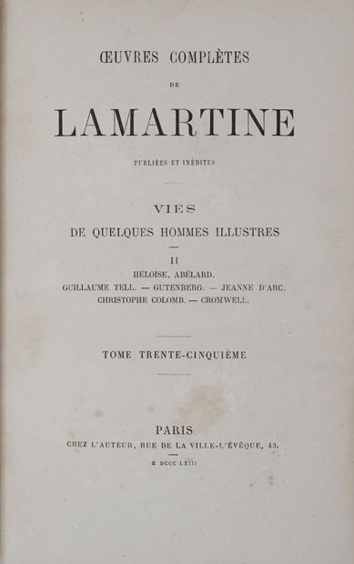 LAMARTINE (Alphonse de). OEuvres complètes...