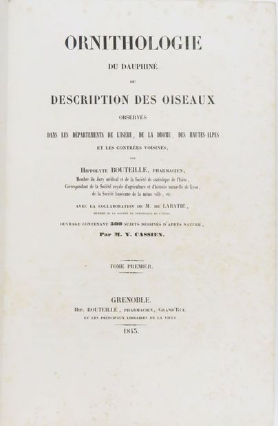 Ornithology - BOUTEILLE (Hyppolyte). Ornithologie...