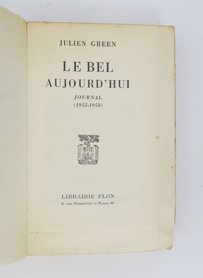 GREEN (Julien). Le Bel Aujourd'hui. 1955-1958....
