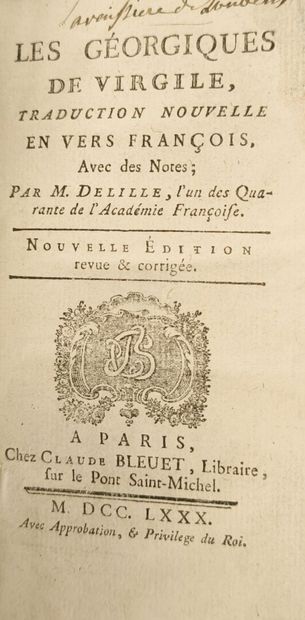 DELILLE (Jacques) & VIRGILE. Les Géorgiques...