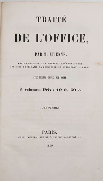 ETIENNE (M.). Traité de l'office. Paris,...