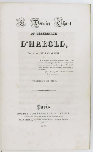 VIGNY (Alfred de). Chatterton, drama. Paris,...