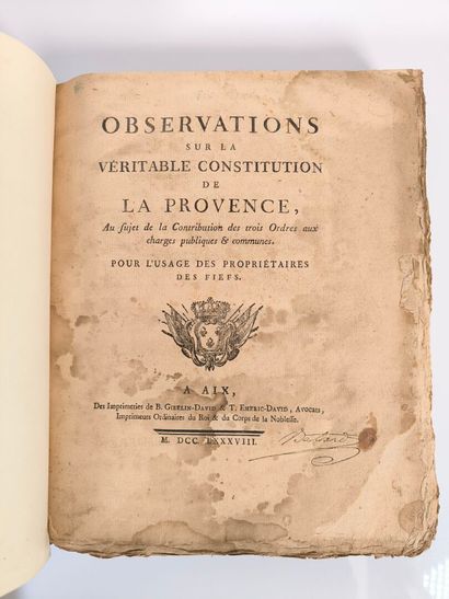 Provence. Observations sur la véritable constitution...