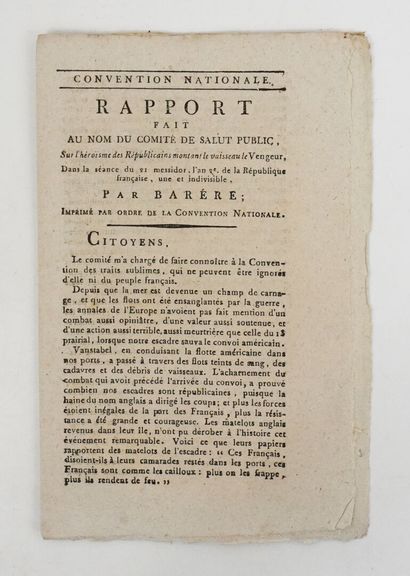 BARÉRE (Bertrand). Rapport fait au nom du...