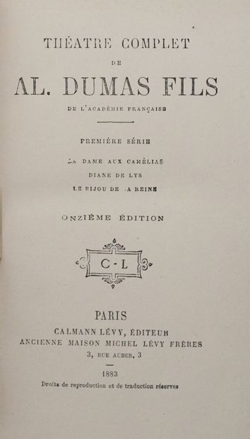 DUMAS (Alexandre fils). Théâtre complet....