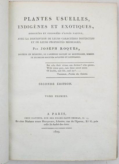 ROQUES (Joseph). Plantes usuelles, indigènes...