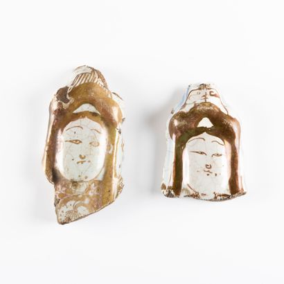 Deux rares fragments représentant des visages...