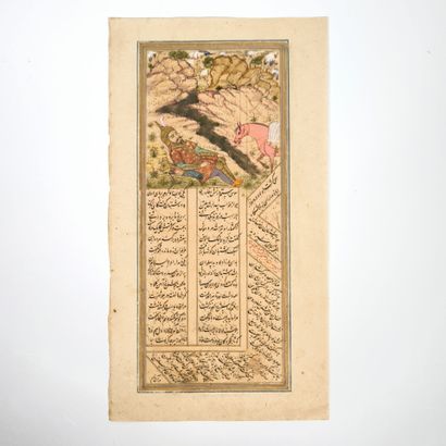 Page extraite d'un manuscrit du Shahnameh,...