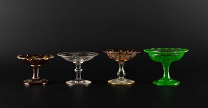 Four baguiers cups.
- Saint-Louis. Baluster-legged...