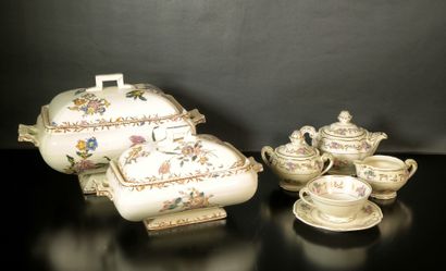 Lot : 
- SAXE. Deux pièces de service en...