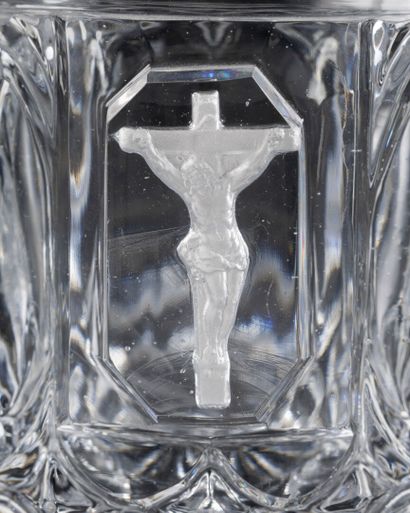 Baccarat. Moulded crystal goblet with almond-shaped...