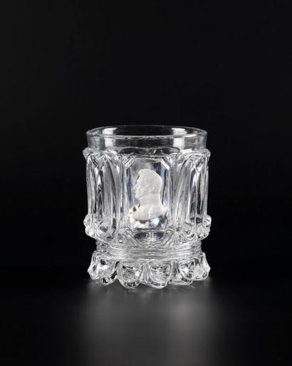 Baccarat. Moulded navette crystal goblet...