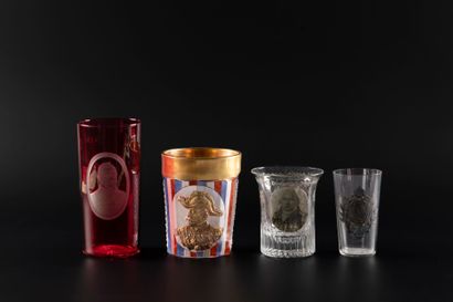 Four goblets with historical subjects.
-...