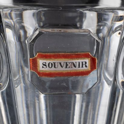 Saint-Louis. Flat ribbed molded crystal pedestal...