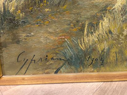 CIPRIANI (XIX-XXème). Paysages. Deux huiles...