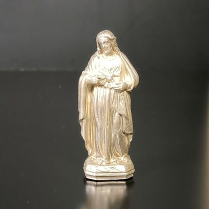 Sacré coeur de Jésus, sujet en argent, poinçon...