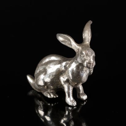 Silver hare. Minerve hallmark. Height 3.5...