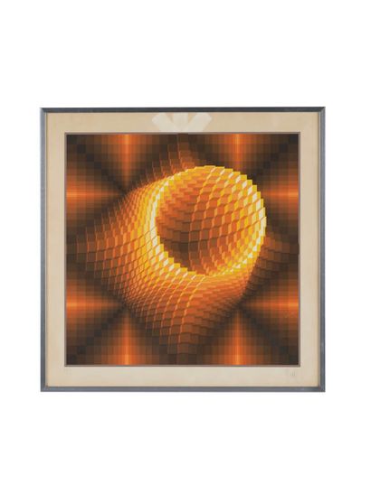 Yvaral (1934 - 2002)
Orange cubic structure
Silkscreen...
