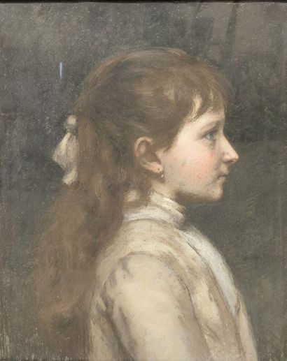 Abraham THUILLEAUX (XX). Jeune femme en blanc....