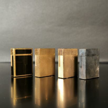 S.T. DUPONT. 4 lighters: gold plated with...