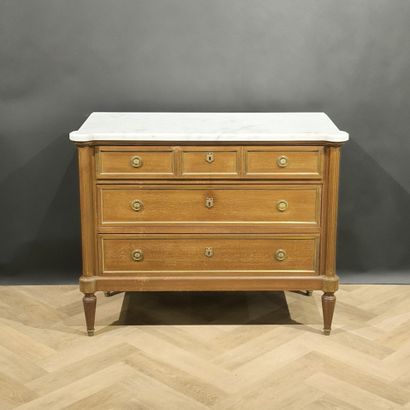 Louis XVI style mahogany chest of drawers,...