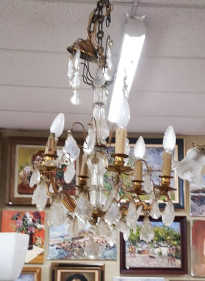 6-light pendant chandelier. (minor damage...