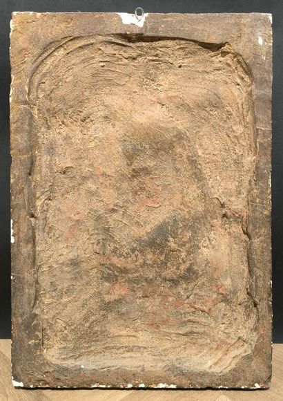 Virgin and Child. Relief in plaster. 69 x...