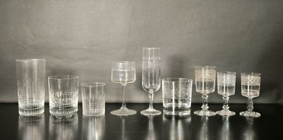 BACCARAT. Series of Nancy crystal glasses:...